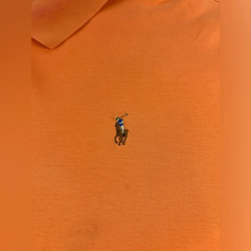 Polo Ralph Lauren Men's Orange Custom Slim Fit Polo Shirt Size XL
